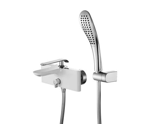 Melange Смеситель для ванны, монолитный излив 182мм лейка, р/ОД, хром/белый, LM, LM4914CW