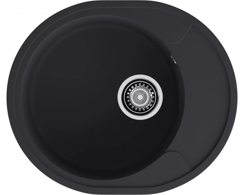 GRANFEST Мойка URBAN 857L  1-чаша+крыло 570*480мм черный арт.GF-UR-