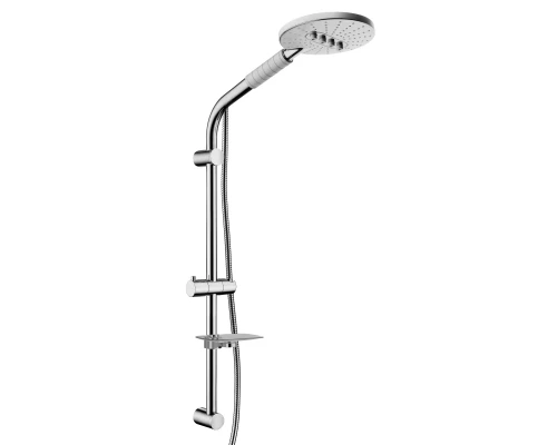 Душевой гарнитур (душевая стойка 760 мм , лейка 3-функциональная, мыльница, шланг 1,5 м), хром. LEMA