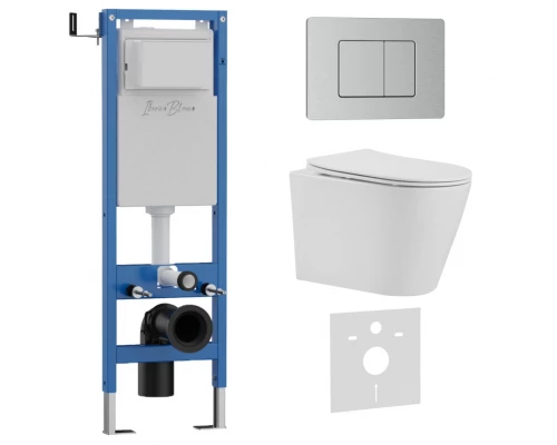 Комплект 3в1 IBERICA BLANCA инсталляция SILENCIO MINI, унитаз BURGOS ALTO белый, кнопка смыва INOX-C хром матовый (IB.001M.BRA.231.1132)