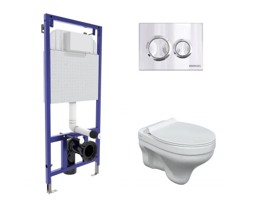 Комплект: инсталляция NOVUM кнопка O3 хром глянец, унитаз ALBIT S, сиденье дюропласт Top Slim SO, ми