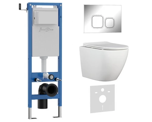 Комплект 3в1 IBERICA BLANCA инсталляция SILENCIO MINI, унитаз BILBAO ALTO белый, кнопка смыва ESTI-Q хром глянцевый (IB.001M.BLA.231.833)