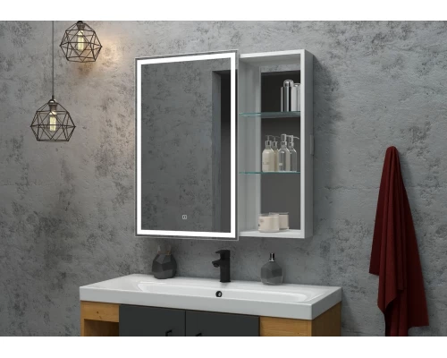 Зеркало-шкаф Aperio LED 800х800 левый с розеткой