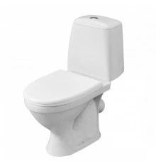 Унитаз-компакт "Соната" косой выпуск,1 сорт,с кнопочной арматурой и сиденьем,крап на белом ,SANTERI
