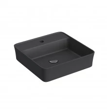 Раковина Ego SL накладная, 45x45 см, с отверстием под смеситель, квадратная, антрацит матовый, BERGE