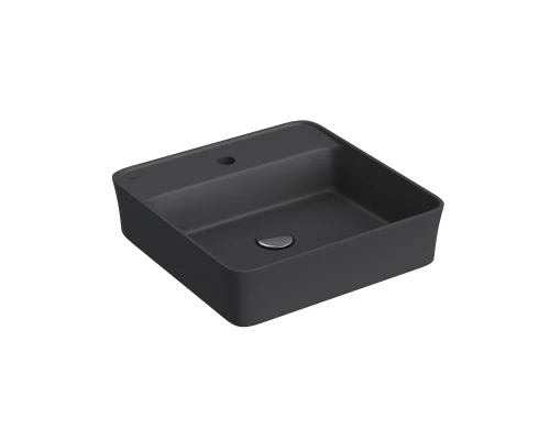 Раковина Ego SL накладная, 45x45 см, с отверстием под смеситель, квадратная, антрацит матовый, BERGE