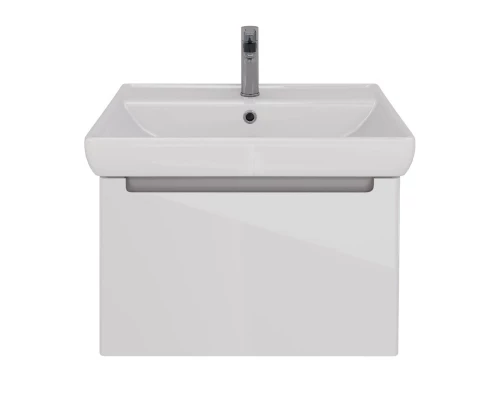 Тумба Lemark BUNO MINI 70 см под 1 раковину, подвесная, 1 ящик, цвет планки: Серый, цвет корпуса, фа