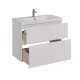 Тумба Lemark VEON 90 см под 1 раковину, подвесная/напольная, 2 ящика, цвет корпуса, фасада: Белый гл