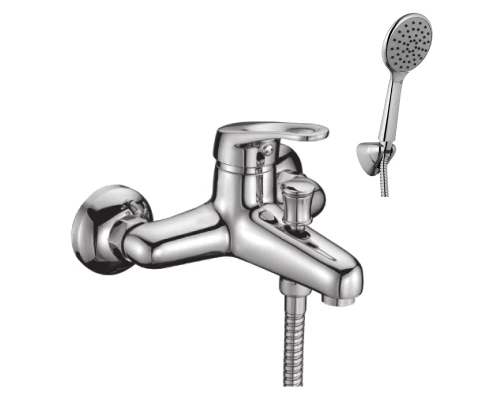 Omega Смеситель для ванны, монолит.излив 158мм лейка, р/ОД, хром, LM, LM3102C