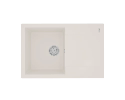 Кухонная мойка Lemark IMANDRA 760 врезная прямоугольная с крылом из кварцгранита, Жасмин 