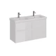 Тумба Lemark COMBI 125 см под 2 раковины, подвесная/напольная,4 ящика, цвет корпуса, фасада: Белый г