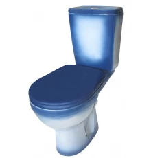 РИО Унитаз-компакт горизонт. вып., 2-х реж. арматура "Уклад", сиденье полипр. "Уклад", синий ROSA