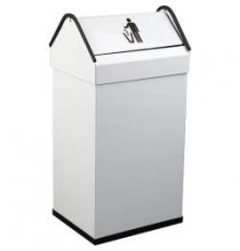 Контейнер для мусора металлический из окрашенной  оцинкованной стали, 41 л, Белый