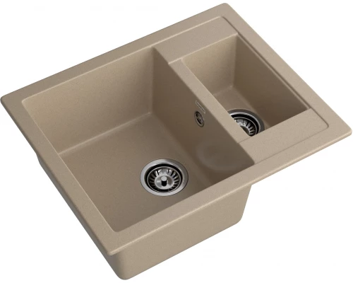 GRANFEST Мойка композит QUADRO GF-Q--610K 1.5-чаши. 610*500мм  песочный арт.GF-