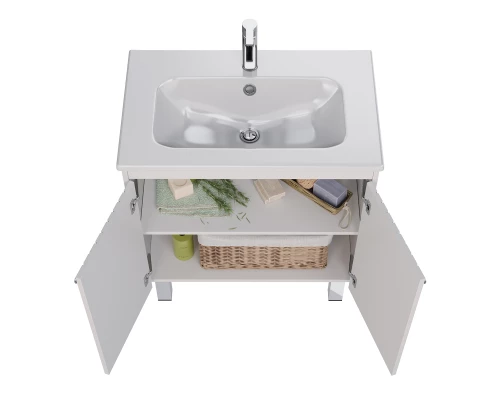 Тумба Lemark ROMANCE 80 см под 1 раковину, подвесная/напольная, 2-х дверная, цвет корпуса, фасада: Б