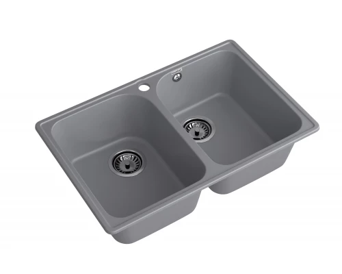 GranFest QUARZ (ECO-15) Мойка 2 чаши 740*480 (темно-серый)