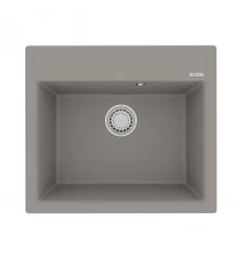 Кухонная мойка Lemark HANKA 570 врезная прямоугольная из кварцгранита, Грей