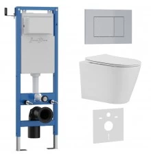 Комплект 3в1 IBERICA BLANCA инсталляция SILENCIO MINI, унитаз BURGOS ALTO белый, кнопка смыва ESTI-S хром матовый (IB.001M.BRA.231.853)