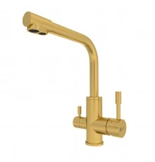 Expert Смеситель для кухни, выс.пов.излив 210мм фильтр.воды, р/ОД, золото, LM, LM5061G
