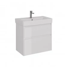 Тумба Lemark COMBI 80 см под 1 раковину, подвесная/напольная, 2 ящика, цвет корпуса, фасада: Белый г