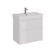Тумба Lemark COMBI 80 см под 1 раковину, подвесная/напольная, 2 ящика, цвет корпуса, фасада: Белый г