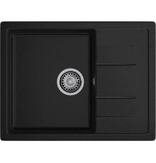 GRANFEST Мойка композит QUADRO GF-Q--650L чаша с крылом  650*500мм  черный  арт.GF-