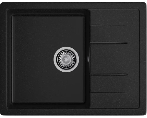 GRANFEST Мойка композит QUADRO GF-Q--650L чаша с крылом  650*500мм  черный  арт.GF-