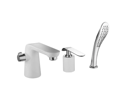 Melange Смеситель для ванны,на 3 отвер. монолит.изилв 182мм лейка,р/ОД,хром/белый, LM, LM4947CW