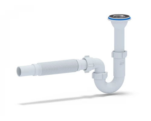 Сифон  АНИ 1 1/4"*32 прямоточный с литым выпуском, с гибкой трубой 32*32 ANI PLAST