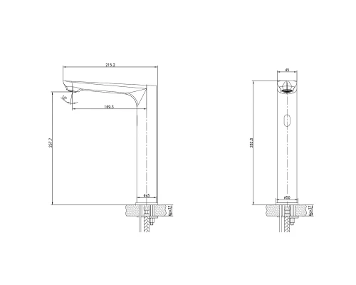 Project Смеситель для раковины монолитный бесконтактный (сенсорный), LM, LM4660CE