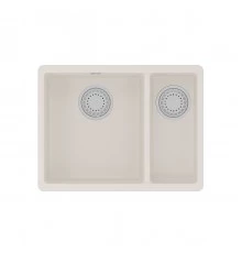 Кухонная мойка Lemark SINARA 550.2-U подстольного монтажа с доп.чашей из кварцгранита, Жасмин 