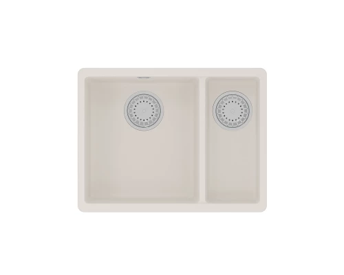 Кухонная мойка Lemark SINARA 550.2-U подстольного монтажа с доп.чашей из кварцгранита, Жасмин 