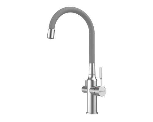 Expert Смеситель для кухни, гиб.излив, р/ОД, сталь/серый, LM, LM5083S-Gray