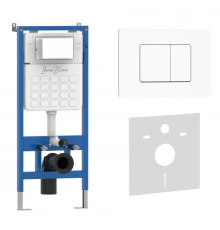 Комплект 2в1 IBERICA BLANCA инсталляция SILENCIO, кнопка смыва INOX-C белый матовый (IB001.111)