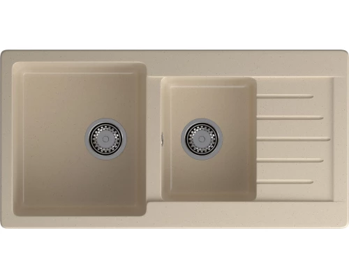 GRANFEST Мойка композит PRACTIK GF-P--980KL  2 чаши с  крылом 980*510 мм, кашемир