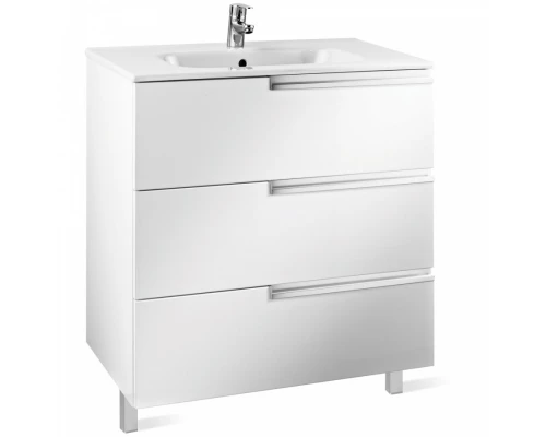 VICTORIA NORD Ice Edition Тумба под раковину VICTORIA 80, с 3 ящ., белый глянец, ROCA