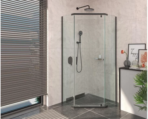 Душевой уголок BERGES SOLO T Black 900х900, BERGES