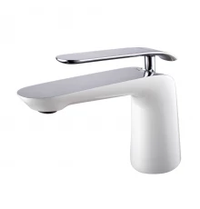 Melange Смеситель для раковины, монолит.излив 131мм, р/ОД, хром/белый, LM, LM4906CW