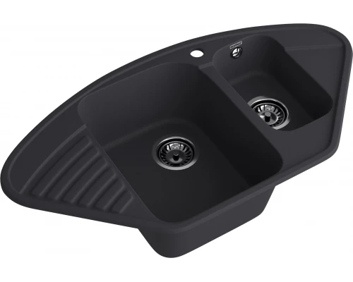 GranFest QUARZ (ECO-14) Мойка угл.1,5 чаш. 930*500 (черный)