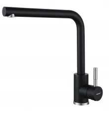 GRANFEST QUARZ Смеситель для кухни Г-обр. D-35мм (черный)