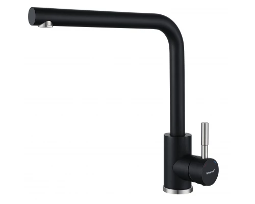 GRANFEST QUARZ Смеситель для кухни Г-обр. D-35мм (черный)