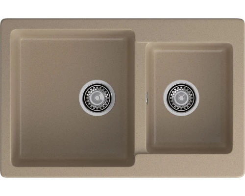 GRANFEST Мойка композит PRACTIK GF-P--780K  2 чаши 780*510 мм  песочный   арт.GF-