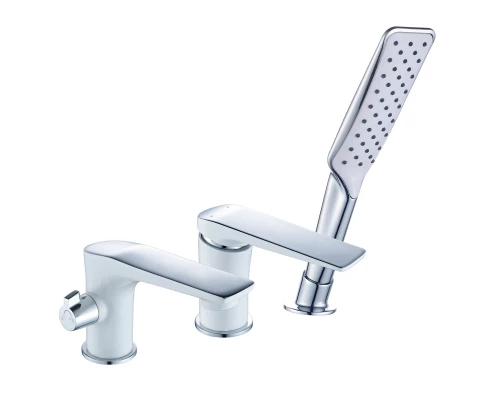 Allegro Смеситель на борт ванны, на борт 3отв. с изливом 125мм, р/ОД, хром/белый, LM, LM5945CW