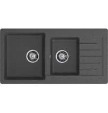 GRANFEST Мойка композит PRACTIK GF-P--980KL  2 чаши с  крылом 980*510 мм графит арт.GF-