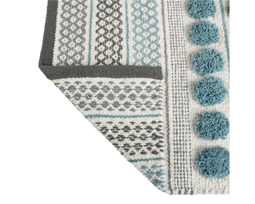 Коврик для ванной 1-ый  , FX-8030Y,  mix (голубой+графит+белый+серый), 50х80см 