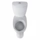 Унитаз-компакт "Версия" наклонный выпуск, с кнопочной арматурой и сиденьем, крап на белом  SANTERI