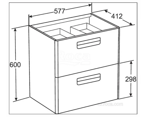 Тумба под раковину Roca The Gap 60 ZRU9302879, цвет белый глянцевый