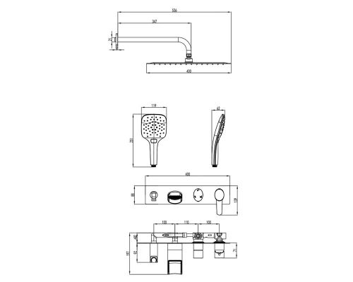 Душевая система Lemark Atlantiss LM3225C, хром