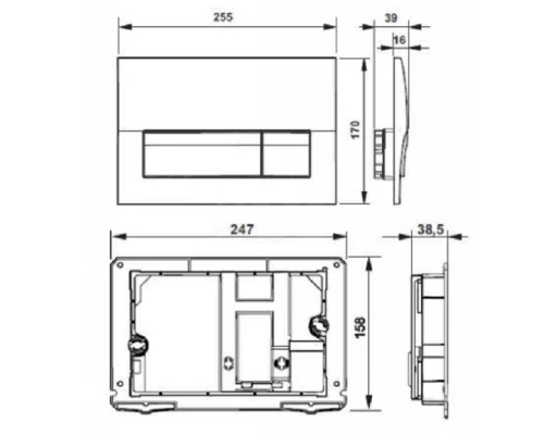 Кнопка смыва Roca Active В01, 8901170B0, белая