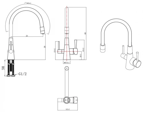Смеситель Lemark Comfort LM3075C-Yellow для кухонной мойки, с подключением к фильтру питьевой воды, хром/желтый